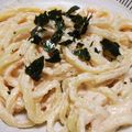 あいこんしぇる's cooksnap of when they made 麺つゆだけ！簡単明太子クリームうどん.