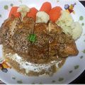 お料理めんず's cooksnap of when they made 鶏むねムニエルマスタードクリームソース.