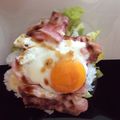 ルルルるか☆'s cooksnap of when they made キャベツたっぷりヘルシーベーコンエッグ丼.