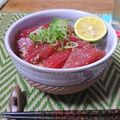 ダイナマイト漆黒's cooksnap of when they made 酢橘マグロ丼.