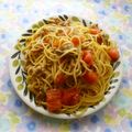 puniＫ's cooksnap of when they made トマトと豚肉のスパゲティ☆.
