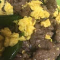 ♪まゆこんぶ♪'s cooksnap of when they made 絹さやと牛肉のふわたま炒め.