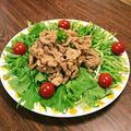 ◎ブルーベリー◎'s cooksnap of when they made 水菜deサラダ★特製だれ豚焼肉のせ.