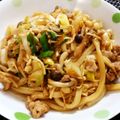 4double5's cooksnap of when they made レンジで簡単ランチ＊焼肉タレで絶品うどん.
