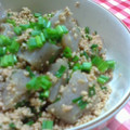 さるぱんだ†'s cooksnap of when they made ちぎりこんにゃくとひき肉の甘辛炒め.