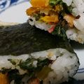 かおるっこら's cooksnap of when they made 野菜がいっぱい！かき揚げおにぎらず.