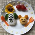 kokoままん's cooksnap of when they made ワンワン＆うーたん♪１歳の誕生日プレート.