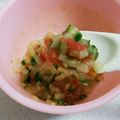 やました☆'s cooksnap of when they made 離乳食　トマトとキュウリのきな粉和え.