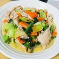 ニコにゃんママ's cooksnap of when they made チンゲン菜と豚肉の液体みそ炒め.