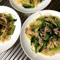 うめもり♪'s cooksnap of when they made 春♡菜の花とベーコンの和風パスタ.