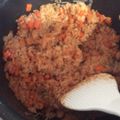 フランクフルトJr's cooksnap of when they made チキンライス♪簡単に炊飯器オムライスにも.
