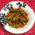 なつき☆ミ's cooksnap of when they made スパイシーアスパラと鶏のエスニック麻婆❁.