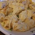 mari115's cooksnap of when they made 春キャベツの上で薄焼き卵に包まれた☆焼売.
