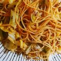 piglet000's cooksnap of when they made 春キャベツと納豆そぼろスパゲティ.