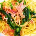 ともまま711's cooksnap of when they made 春♡菜の花とベーコンの和風パスタ.