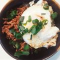 ピンクカップケーキ's cooksnap of when they made 絶品！手作り肉味噌で作る「大森靖子丼」.