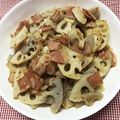 yunao822's cooksnap of when they made シャキッとコクうまっ♡蓮根のベーコン炒め.