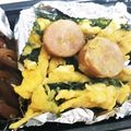 あずにゃん☆よしこ's cooksnap of when they made 弁当に！ほうれん草・卵とウインナーソテー.