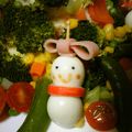 ＊ON's cooksnap of when they made お弁当に✿うずらの雪だるま.