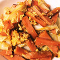 りんごぉぉぉ's cooksnap of when they made キャベツと魚ニソ卵のお好みソース炒め.