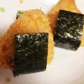 優希‪‪！'s cooksnap of when they made 三角形のかわいい形☆コロッケのおにぎり.