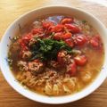 caruga's cooksnap of when they made トマトと豚ひき肉のエスニック塩ラーメン.