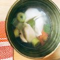 minamatsuy's cooksnap of when they made ふつうに餃子スープ。.