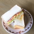 take♪aki♪'s cooksnap of when they made 甘いコールスローのハム卵サンド.