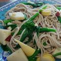 Noir2's cooksnap of when they made 菜の花と筍のペペロンチーノ蕎麦.