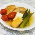 ikuko119's cooksnap of when they made トマトと揚げかまぼことオクラのさっと煮♪.