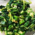こす・こすお's cooksnap of when they made オクラとみぶな(ホウレン草の)お浸し.