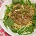 ぽぽきゅ's cooksnap of when they made えのきでヘルシー納豆ツナおろしスパゲティ.