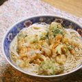 ガメコ's cooksnap of when they made 余った素麺と天ぷらで☆おろしにゅうめん.