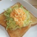 きらり流れ星's cooksnap of when they made キャベ玉のっけトースト.