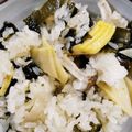 クック7RKE2H☆'s cooksnap of when they made 竹の子・わかめ・マイタケの炊き込みご飯.