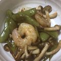 きなこだるま's cooksnap of when they made スナップえんどうとエビのバター炒め.