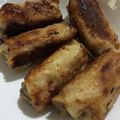 かめきち0326's cooksnap of when they made 残った餃子の皮で豚肉ロール焼き.