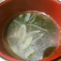 ゆみらんたん's cooksnap of when they made ワカメスープ♪長ネギ、ショウガ、ゴマ入り.