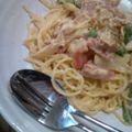 かどまつ's cooksnap of when they made 牛乳と卵黄でクリーミーカルボナーラ♪.