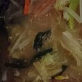 sakimama☆★'s cooksnap of when they made もやしと白菜 しめじのオイ味噌スープ✾.