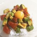 hanalulu's cooksnap of when they made ランチに♪アボカド＆サーモン☆ユッケ丼☆.