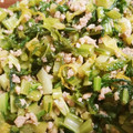 Takarai3's cooksnap of when they made 絶品 余ったカブ葉っぱのそぼろ炒め.
