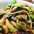 yumiyumi01's cooksnap of when they made 株なめことベーコンの和風パスタ.