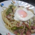 こあもる's cooksnap of when they made ★スライス★アスパラベーコンパスタ.
