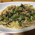 ぬーまいと0523's cooksnap of when they made 小松菜とひき肉の和風パスタ.