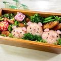 ３匹の大ぶたママ's cooksnap of when they made ブタちゃんおにぎり＊キャラ弁.