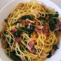 まい0202's cooksnap of when they made ほうれん草とベーコンのバター醤油パスタ.