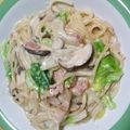 アチシ666's cooksnap of when they made フライパンひとつで♡クリームパスタ.