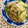 ふたごゆき's cooksnap of when they made 絹さや・舞茸・ツナの和風パスタ.
