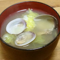 chou*'s cooksnap of when they made 春ｷｬﾍﾞﾂとあさり（一度冷凍）の味噌汁.